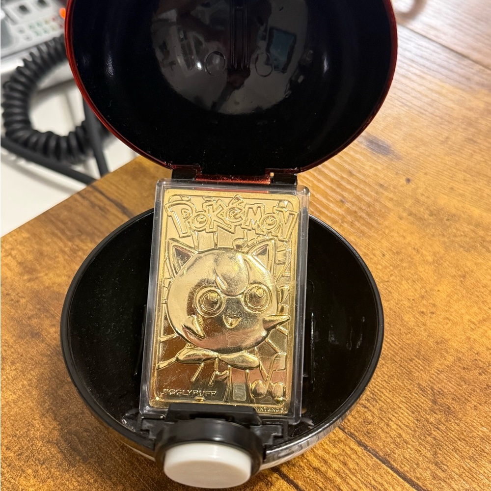 23k Gold-Plated Pokémon Trading Card in PokéBall Case licensed by Nintendo